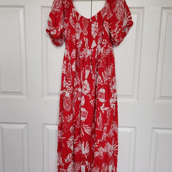 Eloquii Tie Front Tropical Maxi Dress - Picture 4 of 4